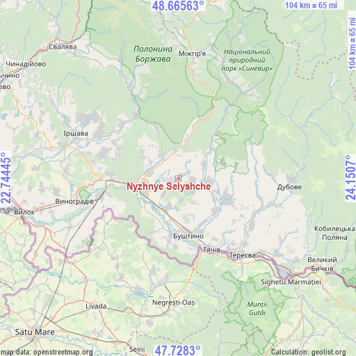 Nyzhnye Selyshche on map