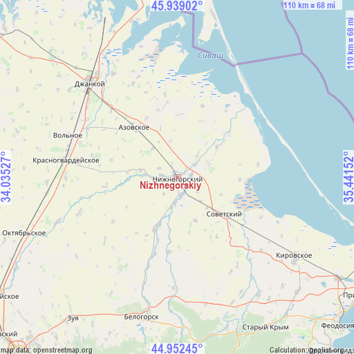 Nizhnegorskiy on map