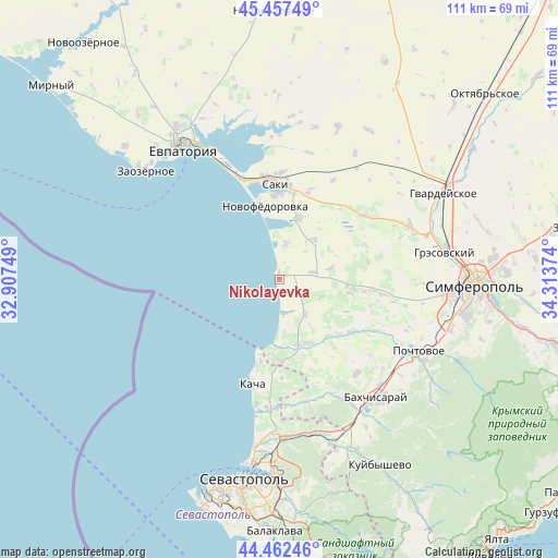 Nikolayevka on map