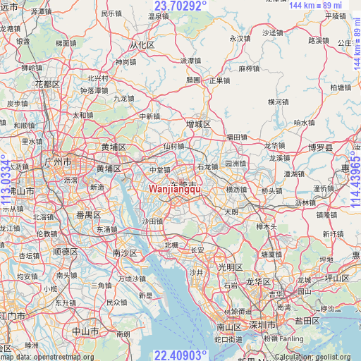 Wanjiangqu on map