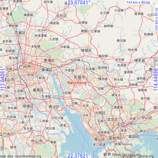 Nancheng on map