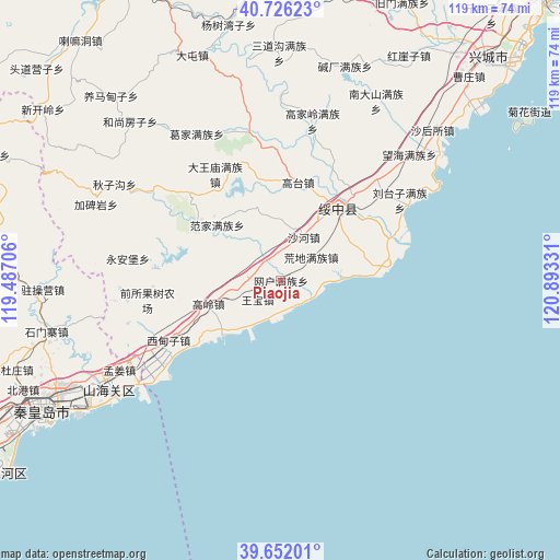 Piaojia on map