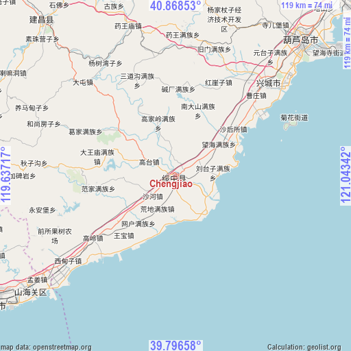 Chengjiao on map