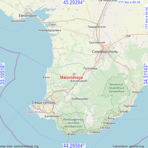 Malovidnoye on map