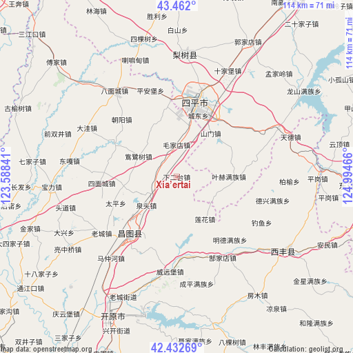 Xia’ertai on map