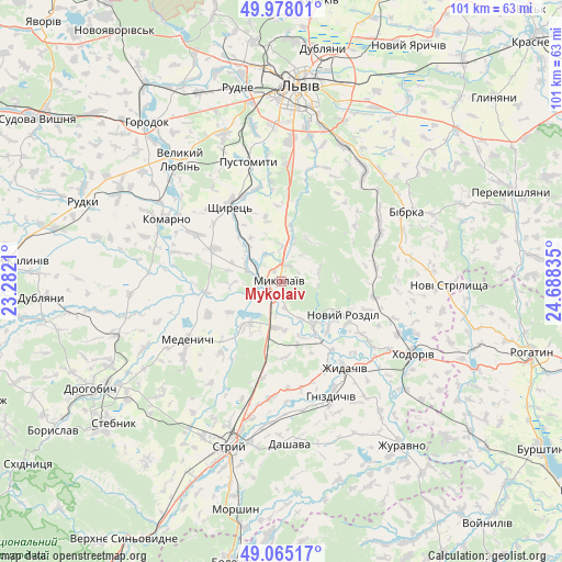 Mykolaiv on map