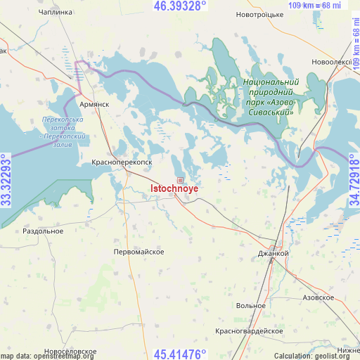 Istochnoye on map