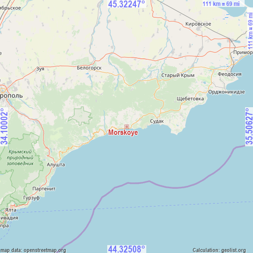 Morskoye on map