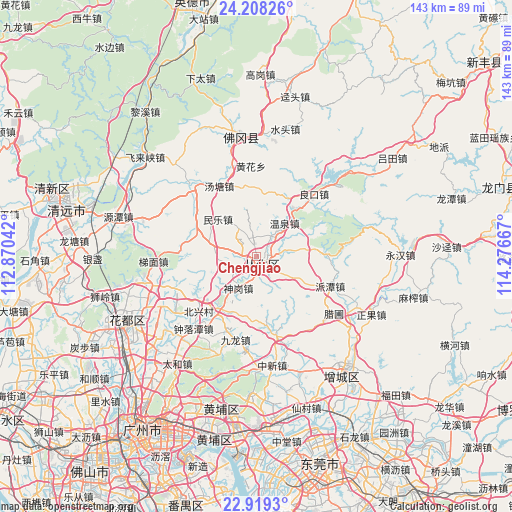 Chengjiao on map