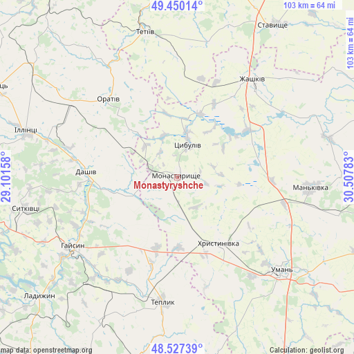 Monastyryshche on map