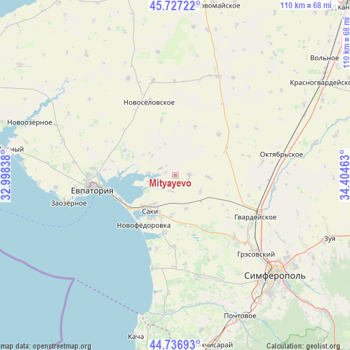 Mityayevo on map