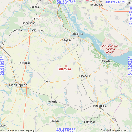 Mirovka on map