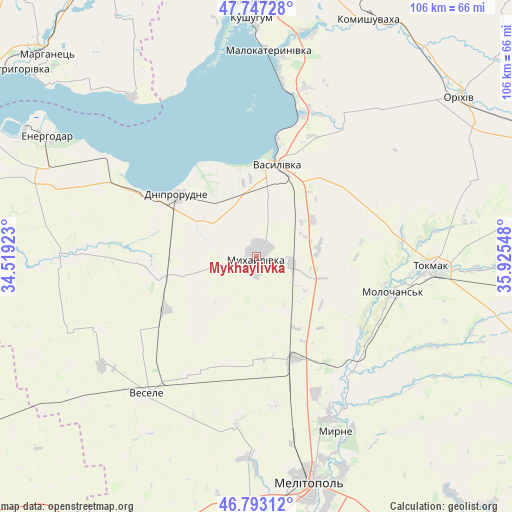 Mykhaylivka on map