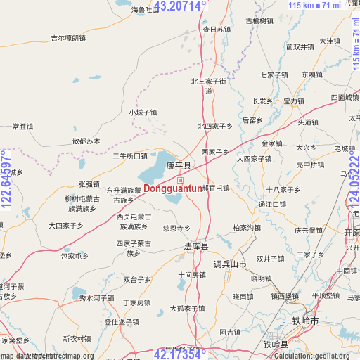 Dongguantun on map