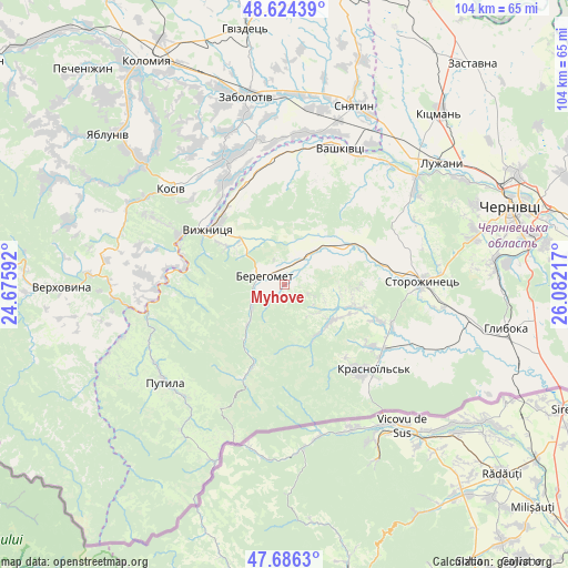 Myhove on map