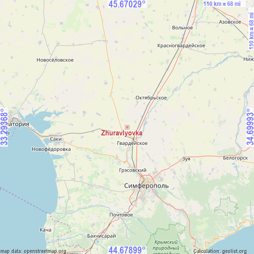 Zhuravlyovka on map