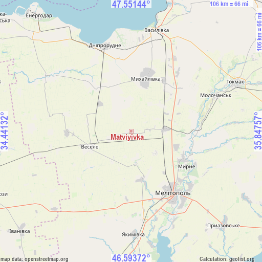 Matviyivka on map