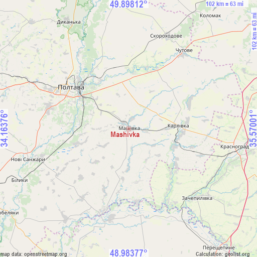 Mashivka on map