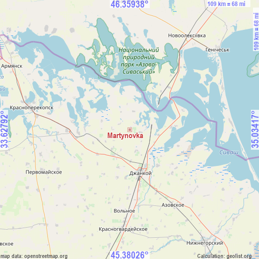 Martynovka on map