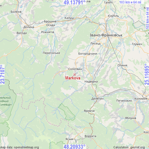 Markova on map