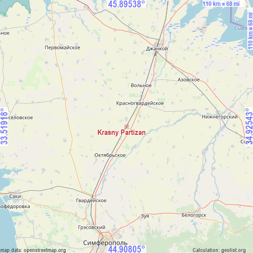 Krasny Partizan on map