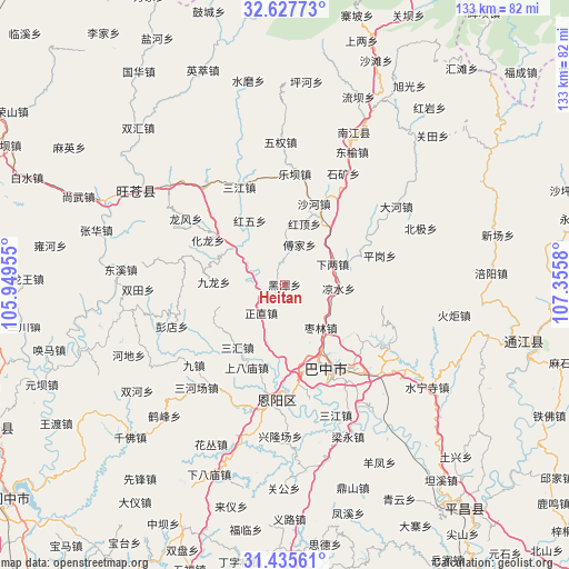 Heitan on map