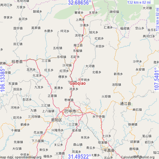 Gaoqiao on map