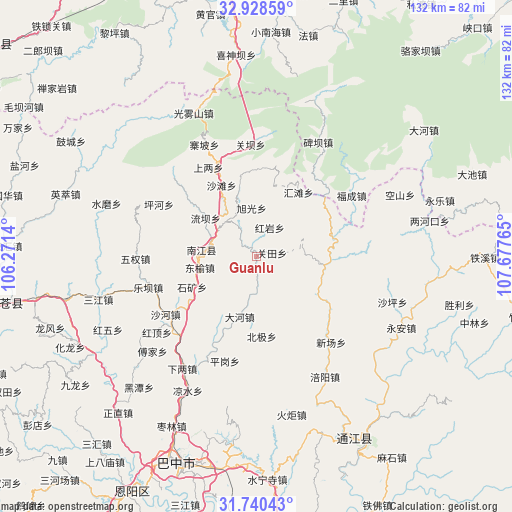 Guanlu on map