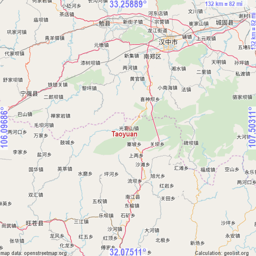 Taoyuan on map