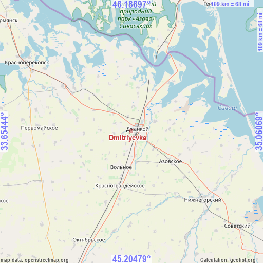 Dmitriyevka on map