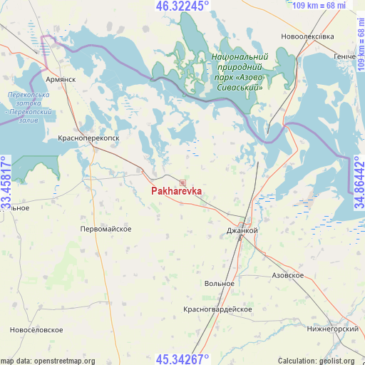 Pakharevka on map