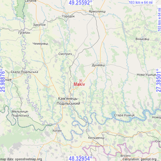 Makiv on map