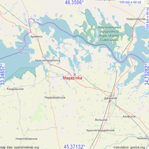 Magazinka on map