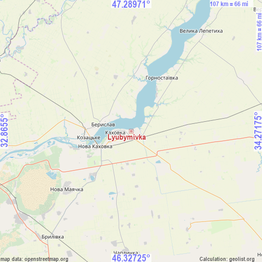 Lyubymivka on map