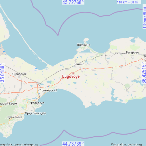 Lugovoye on map