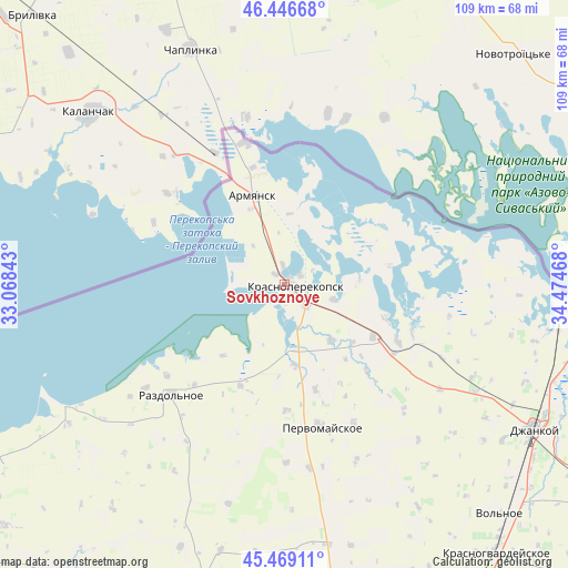 Sovkhoznoye on map