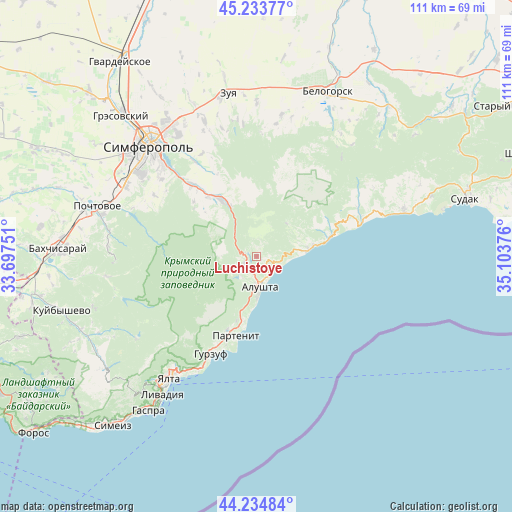 Luchistoye on map