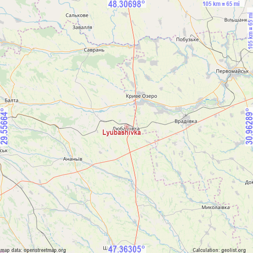 Lyubashivka on map