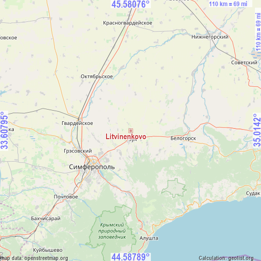 Litvinenkovo on map