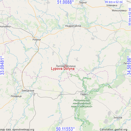 Lypova Dolyna on map