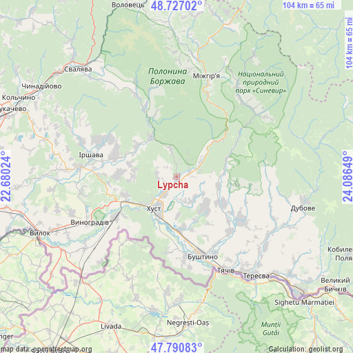 Lypcha on map