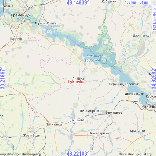 Lykhivka on map