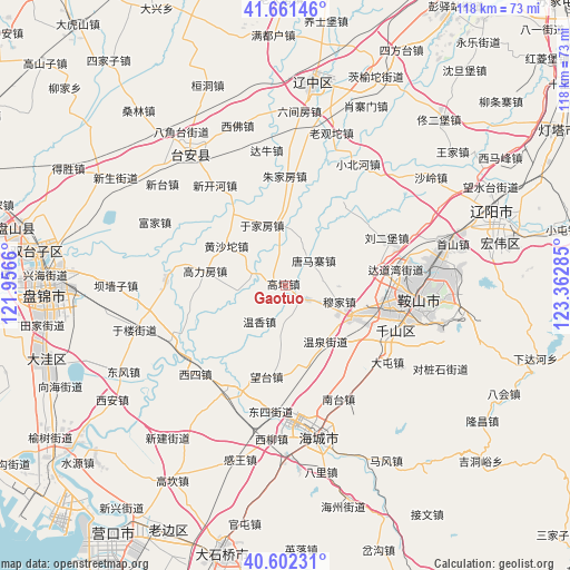 Gaotuo on map