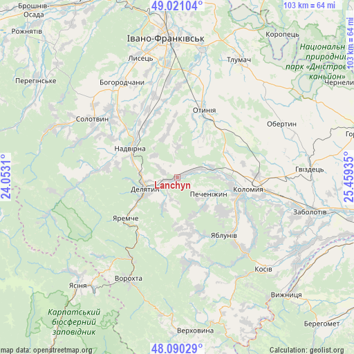 Lanchyn on map