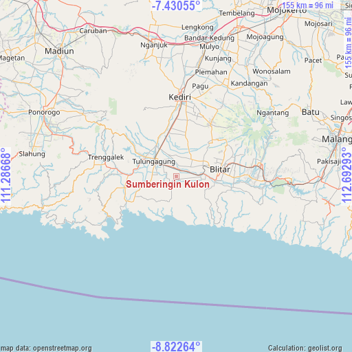 Sumberingin Kulon on map