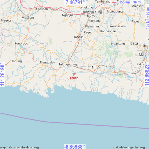 Jabon on map