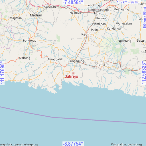 Jatirejo on map