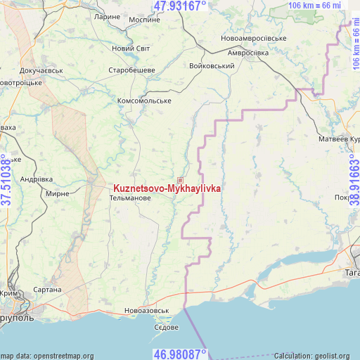 Kuznetsovo-Mykhaylivka on map