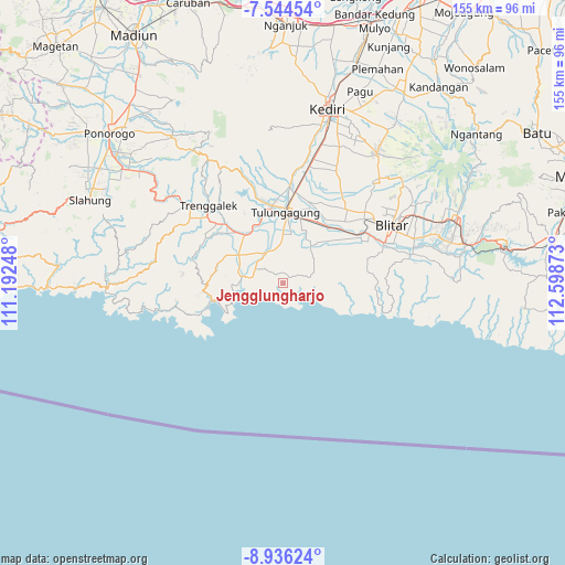 Jengglungharjo on map