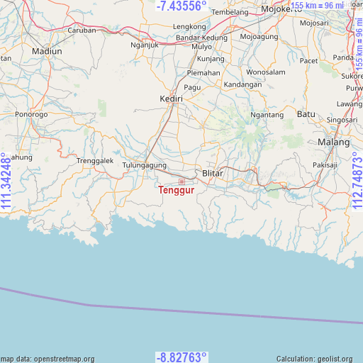Tenggur on map
